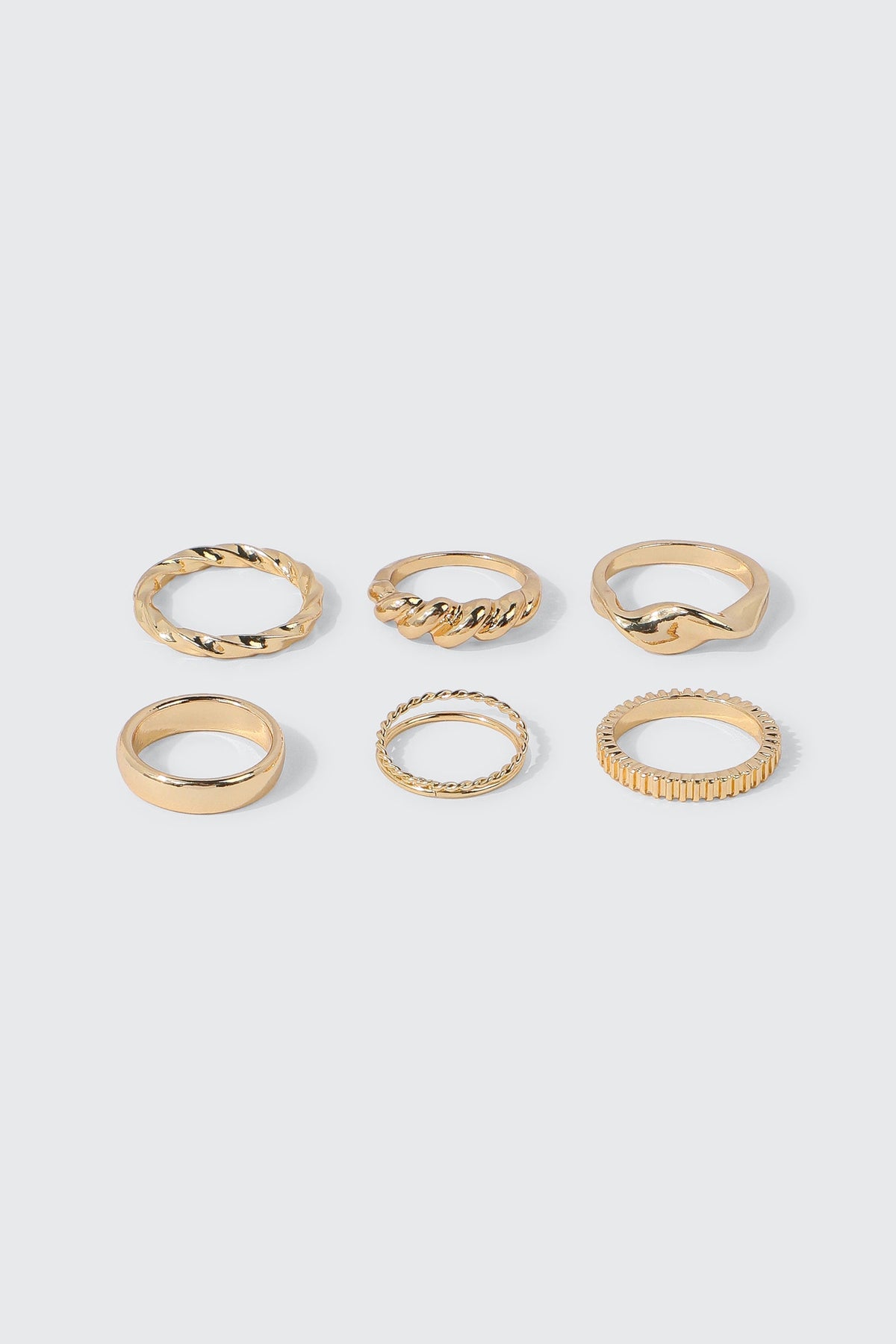 6-Pack Textured & Wavy Rings