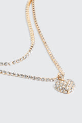 Two row heart Necklace