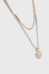 Two row heart Necklace
