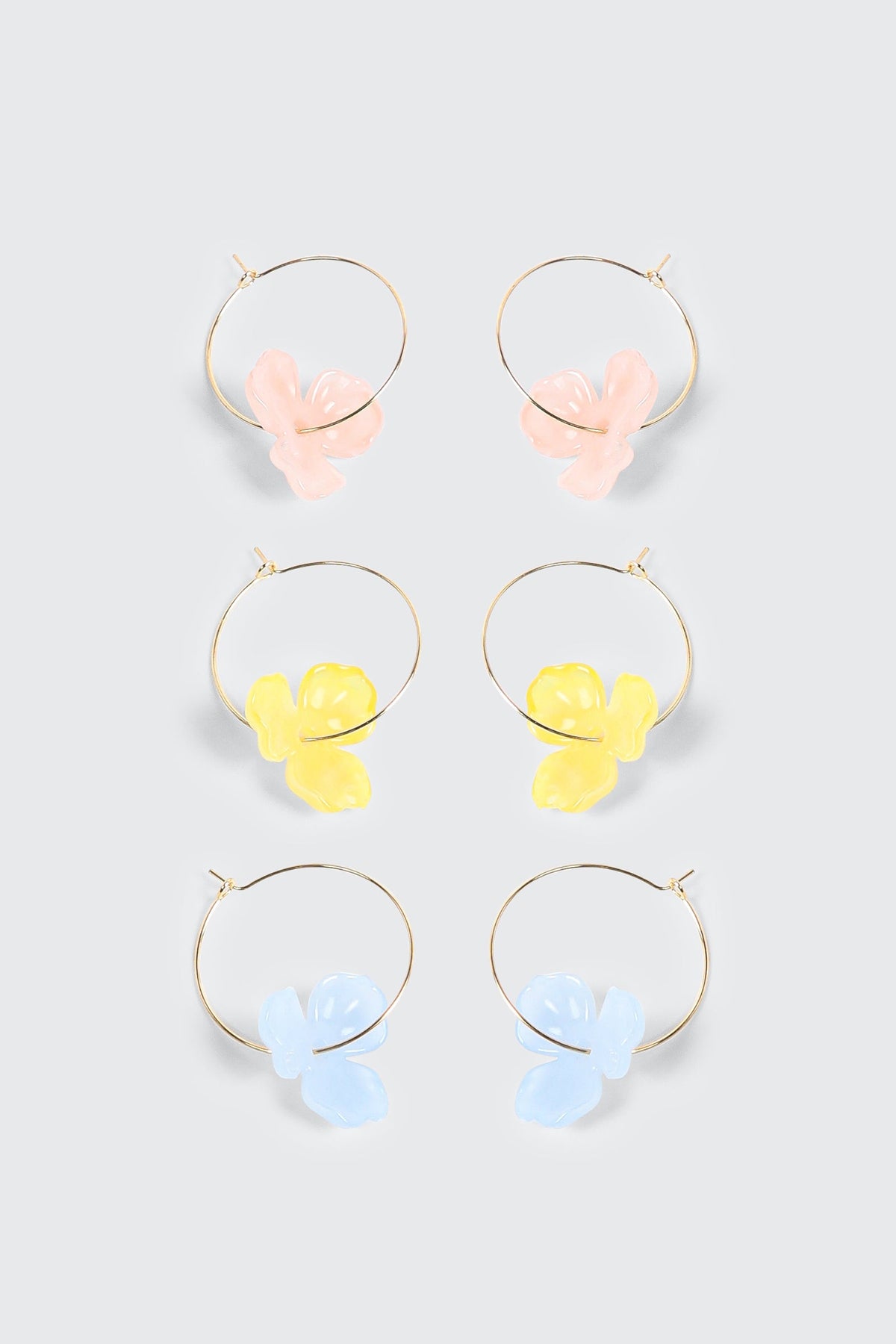 3-Pack Hibiscus Hoop Earrings