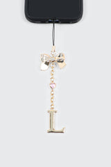 Shiny Letter A Phone Charm with Bow
