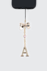 Shiny Letter A Phone Charm with Bow