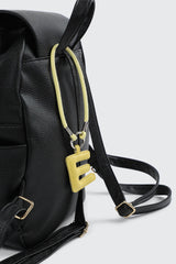 Yellow Initial E Faux Leather Charm with Wristlet