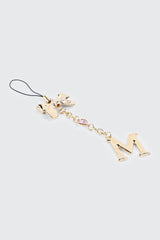 Shiny Letter M Phone Charm with Bow