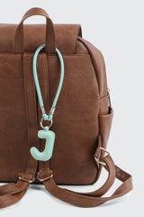 Green Initial J Faux Leather Charm with Wristlet