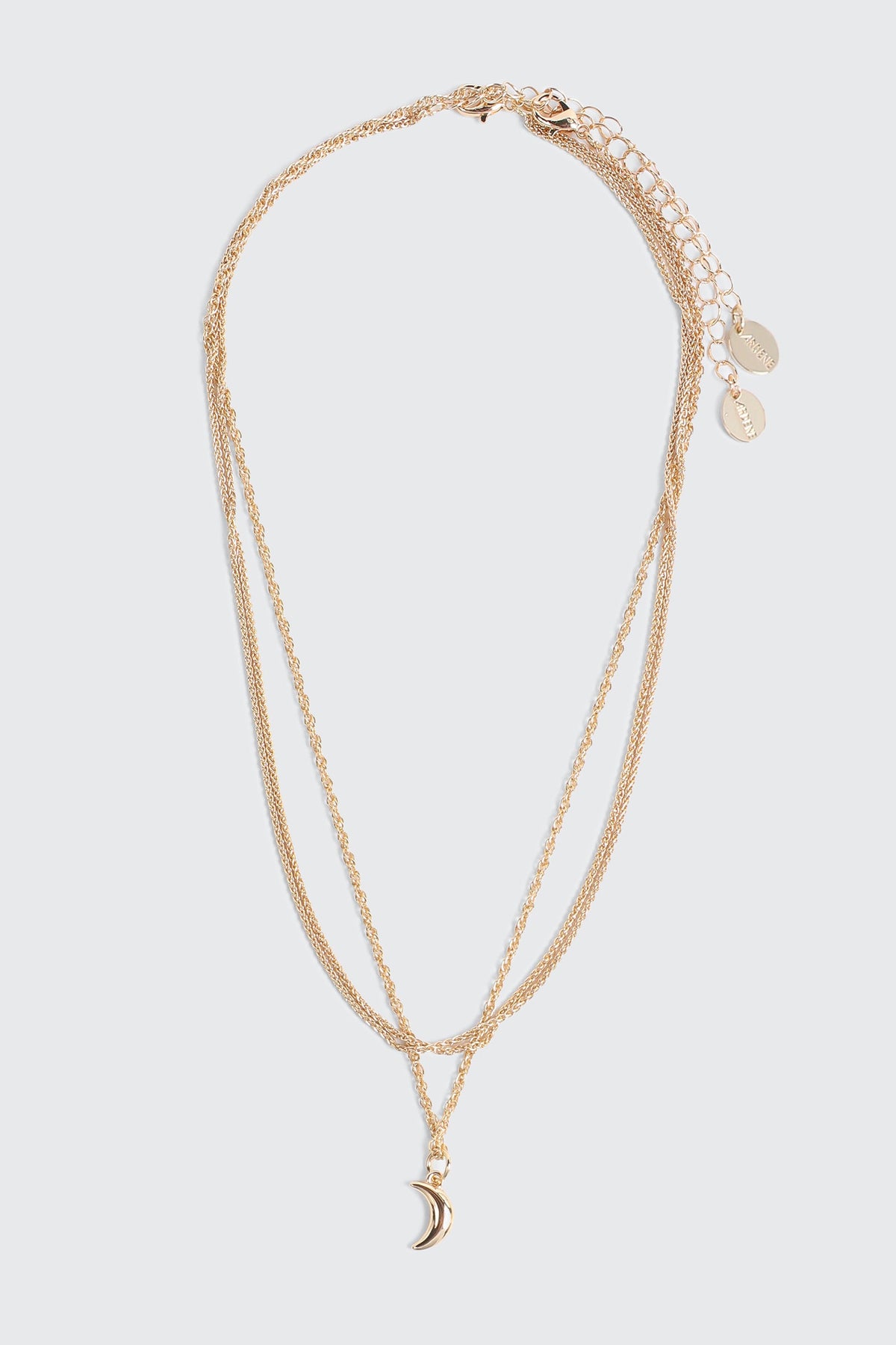 2-Row Moon Pendant Necklace