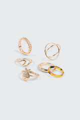 5-Pack Rings with Fish detail