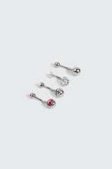 4-Pack Gemstone Navel Piercings