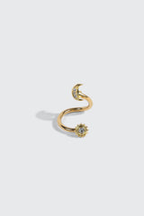 Twisted Moon Star Navel Piercing