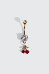 14K Gold Plated Cherry Navel Piercing