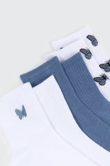 3-Pack Butterfly Demi Crew Socks