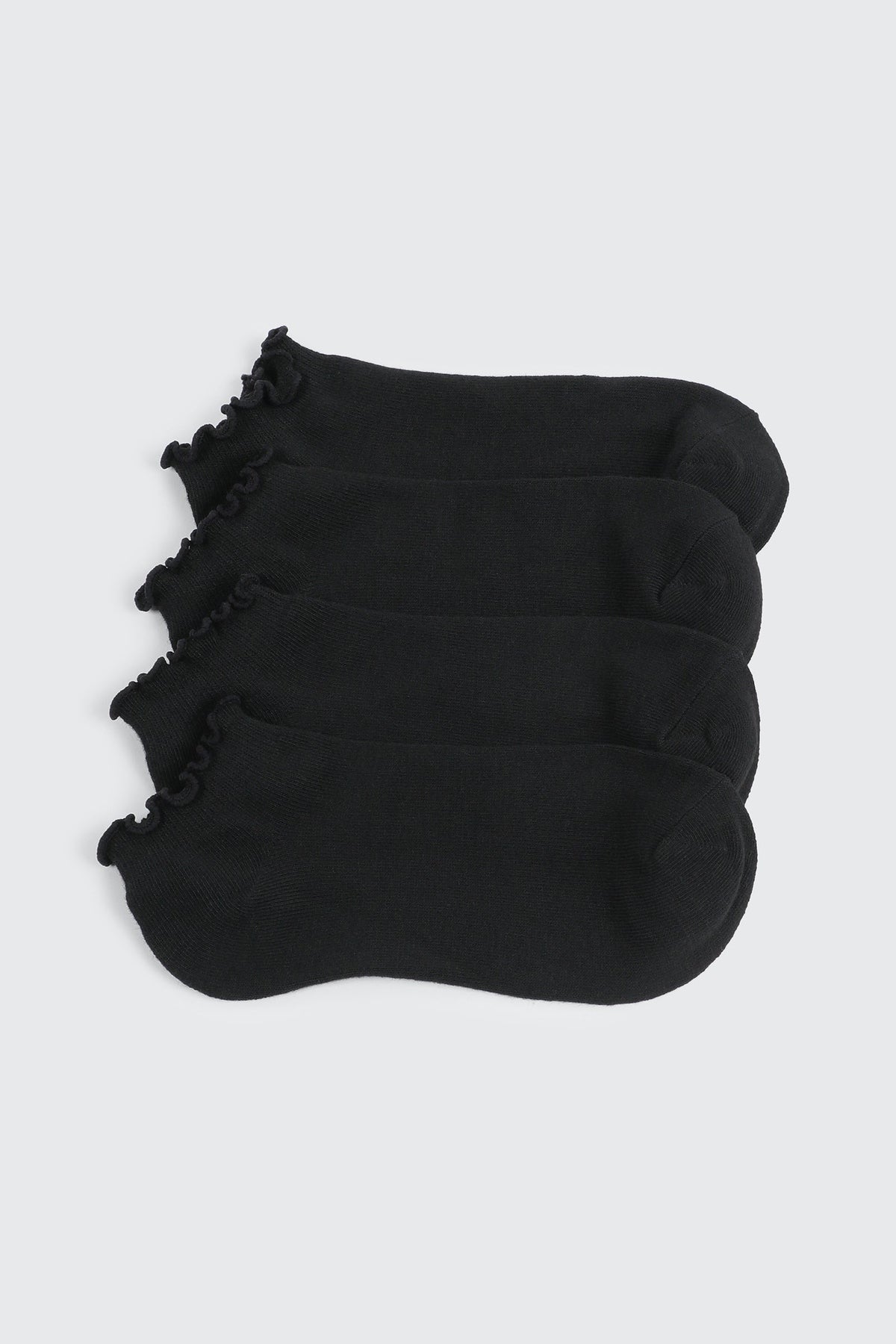 4-Pack Ankle Socks with Ruffled Edge