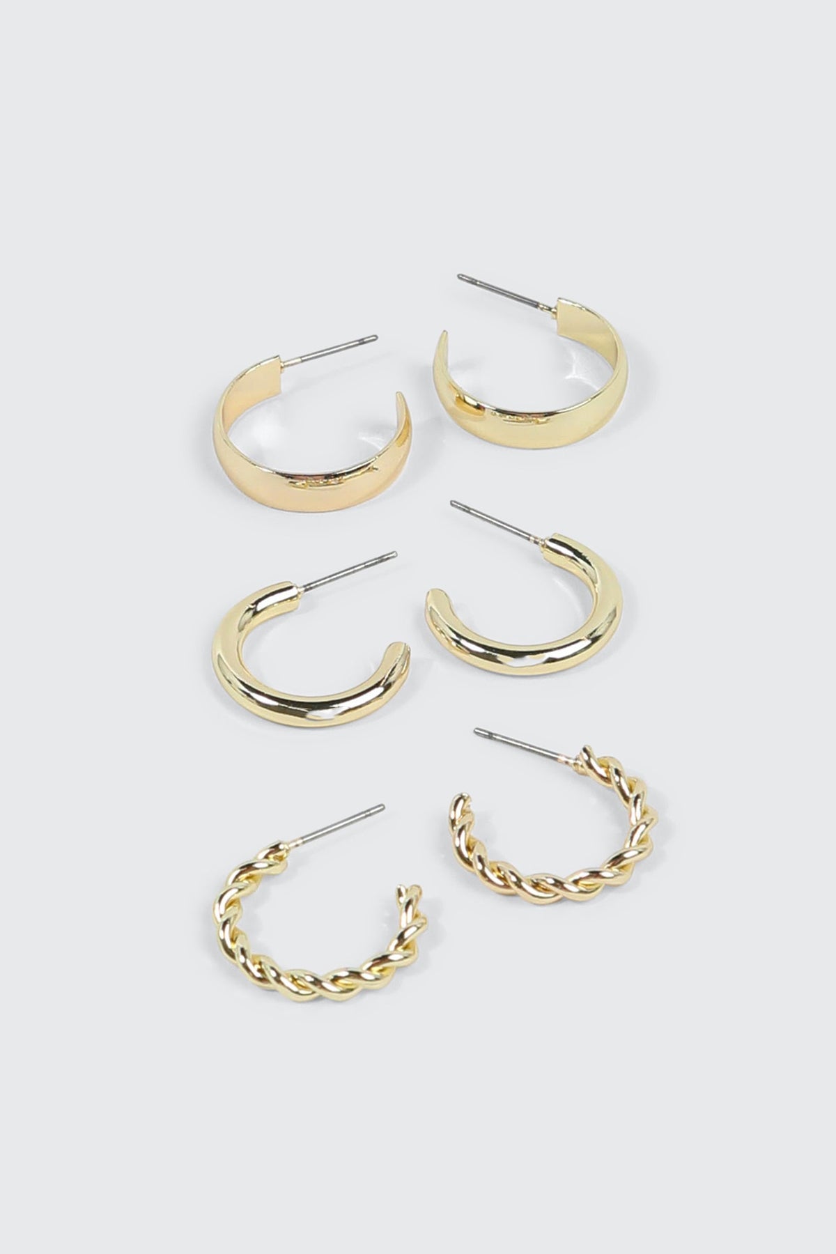 3-Pack 14K Gold Plated Hoops
