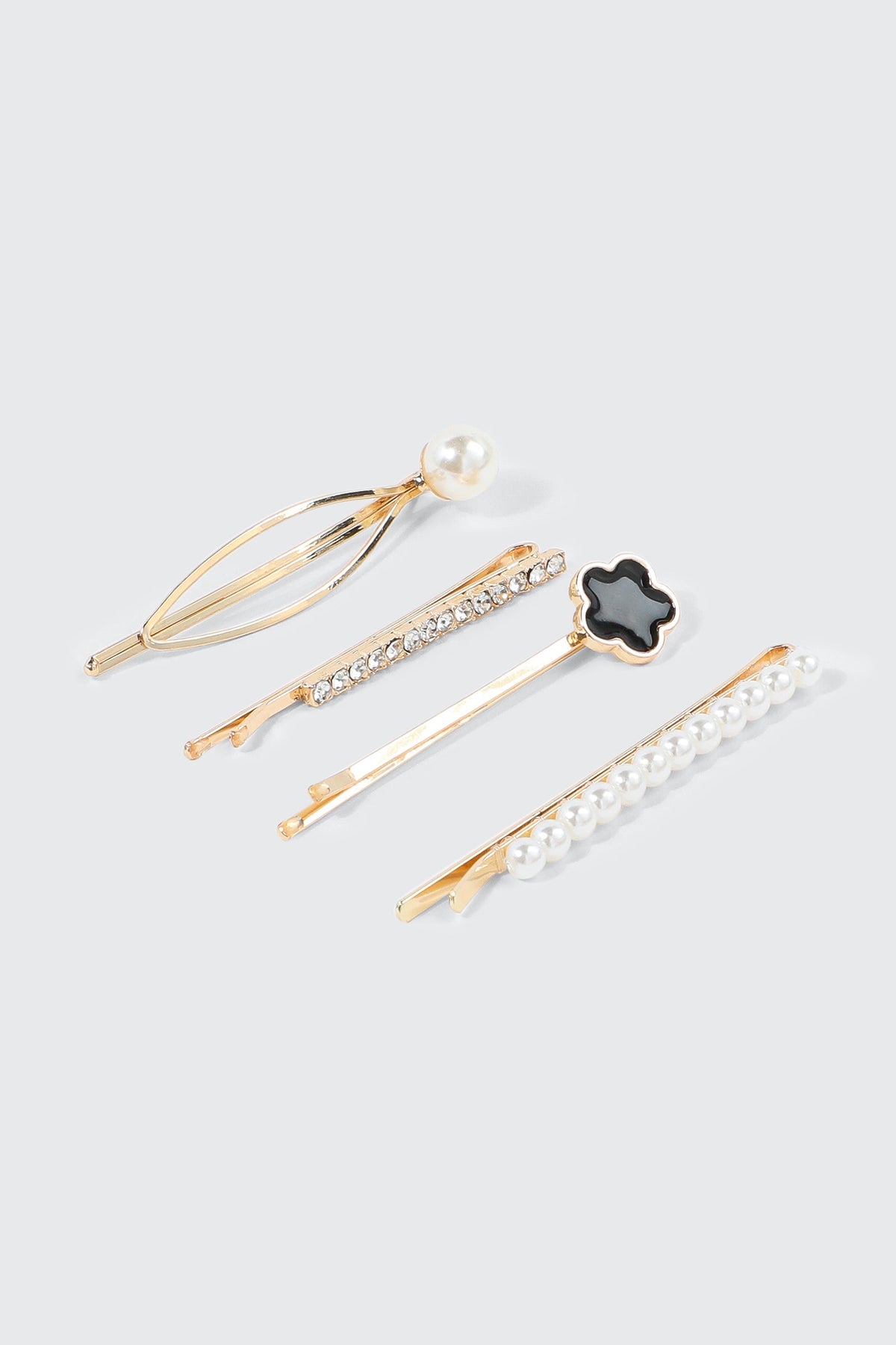 4-Pack Pearl & Rhinestone Hair Pins