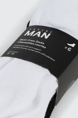 6 pack Knit Demi-Crew Socks