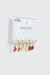 3-Pack Mini Hoop Fruit Earrings
