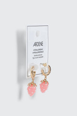 Strawberry Pearl Hoop Earrings
