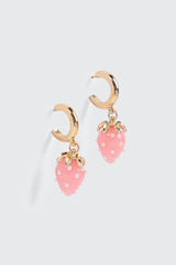 Strawberry Pearl Hoop Earrings