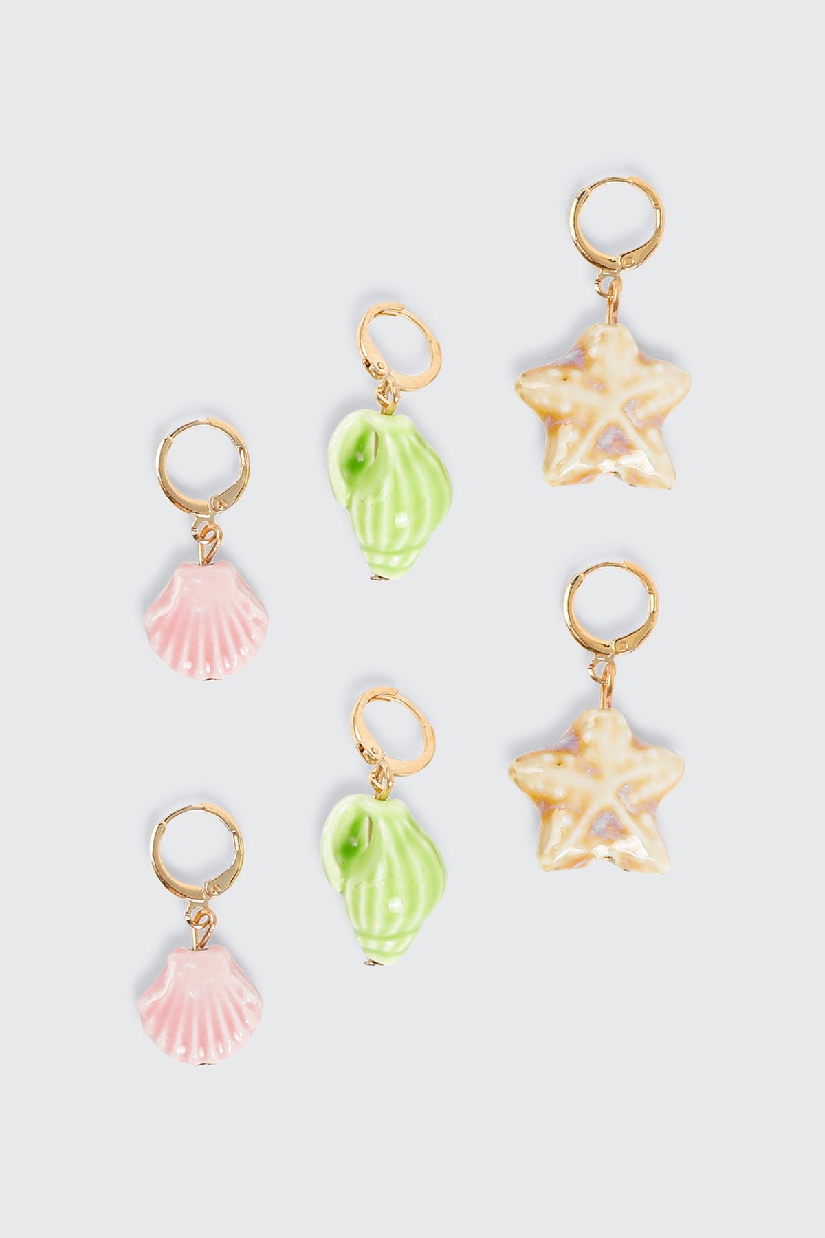 3-Pack Hoop Earrings with Drop Charm