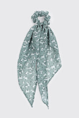 Woven Floral Motif Scrunchie with Tails