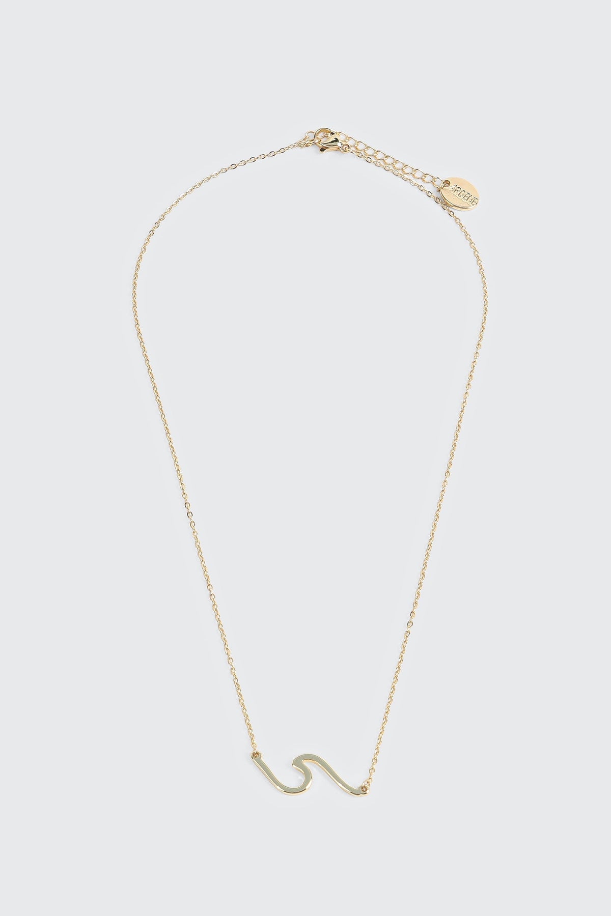14K Gold Plated Necklace with Wave Pendant