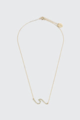 14K Gold Plated Necklace with Wave Pendant