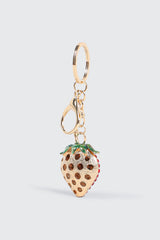 Rhinestone Strawberry Keychain