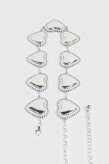 Studded Heart Chain Belt