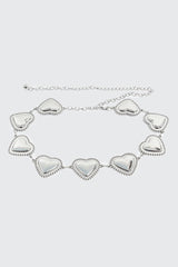 Studded Heart Chain Belt
