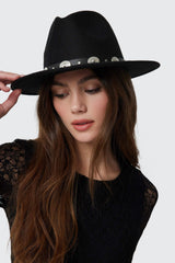Felt Fedora Hat with Embellishment