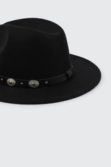 Felt Fedora Hat with Embellishment