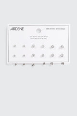6-Pack 14K White Gold Plated Studs