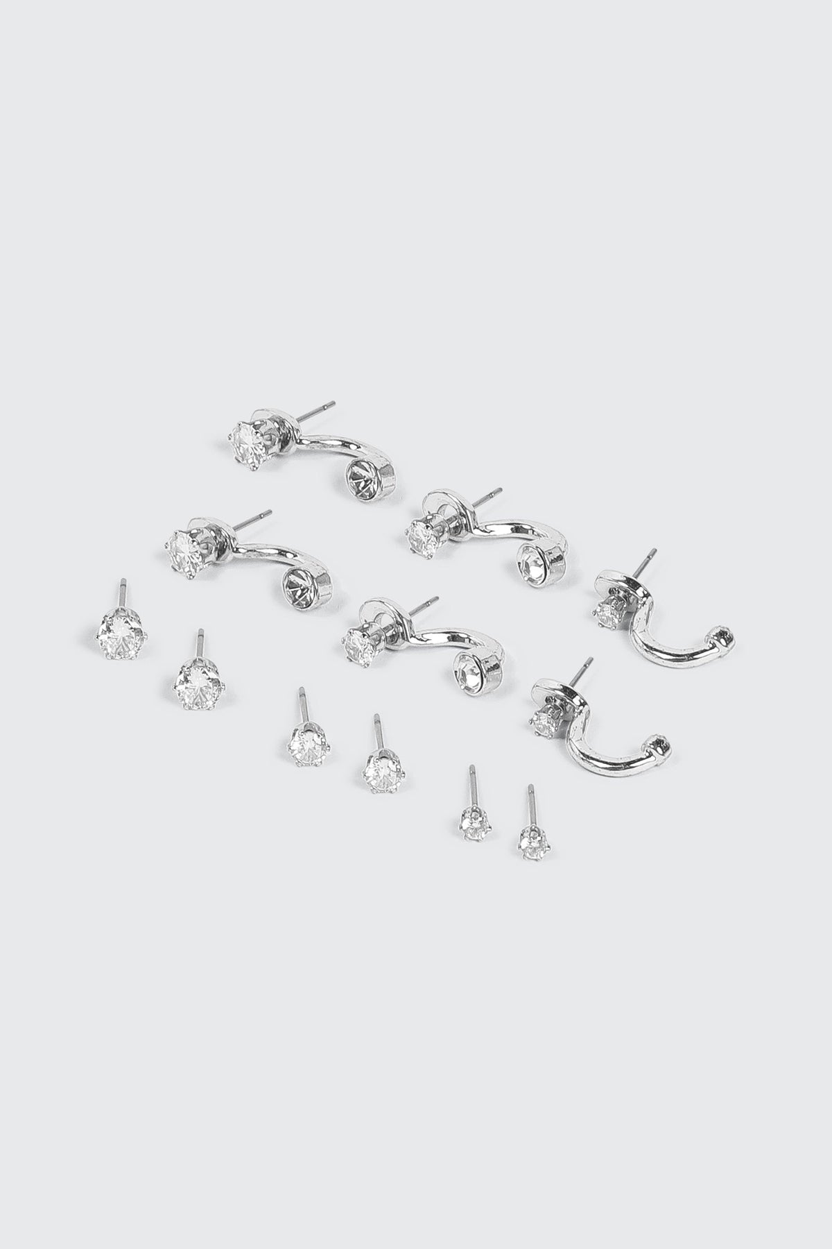 6-Pack 14K White Gold Plated Studs