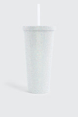 Rhinestone Tumbler Cup with Straw