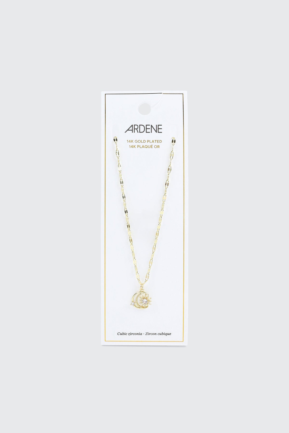 14K Gold Plated Moon & Star Necklace