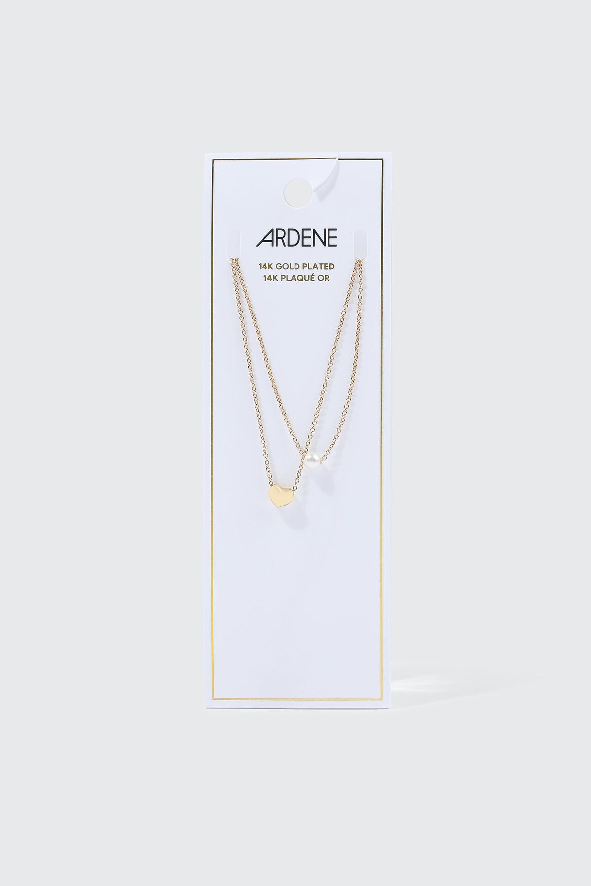Heart & Pearl 14K Gold Plated Necklace