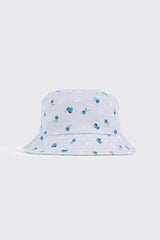 Flower and Blueberry Print Bucket Hat