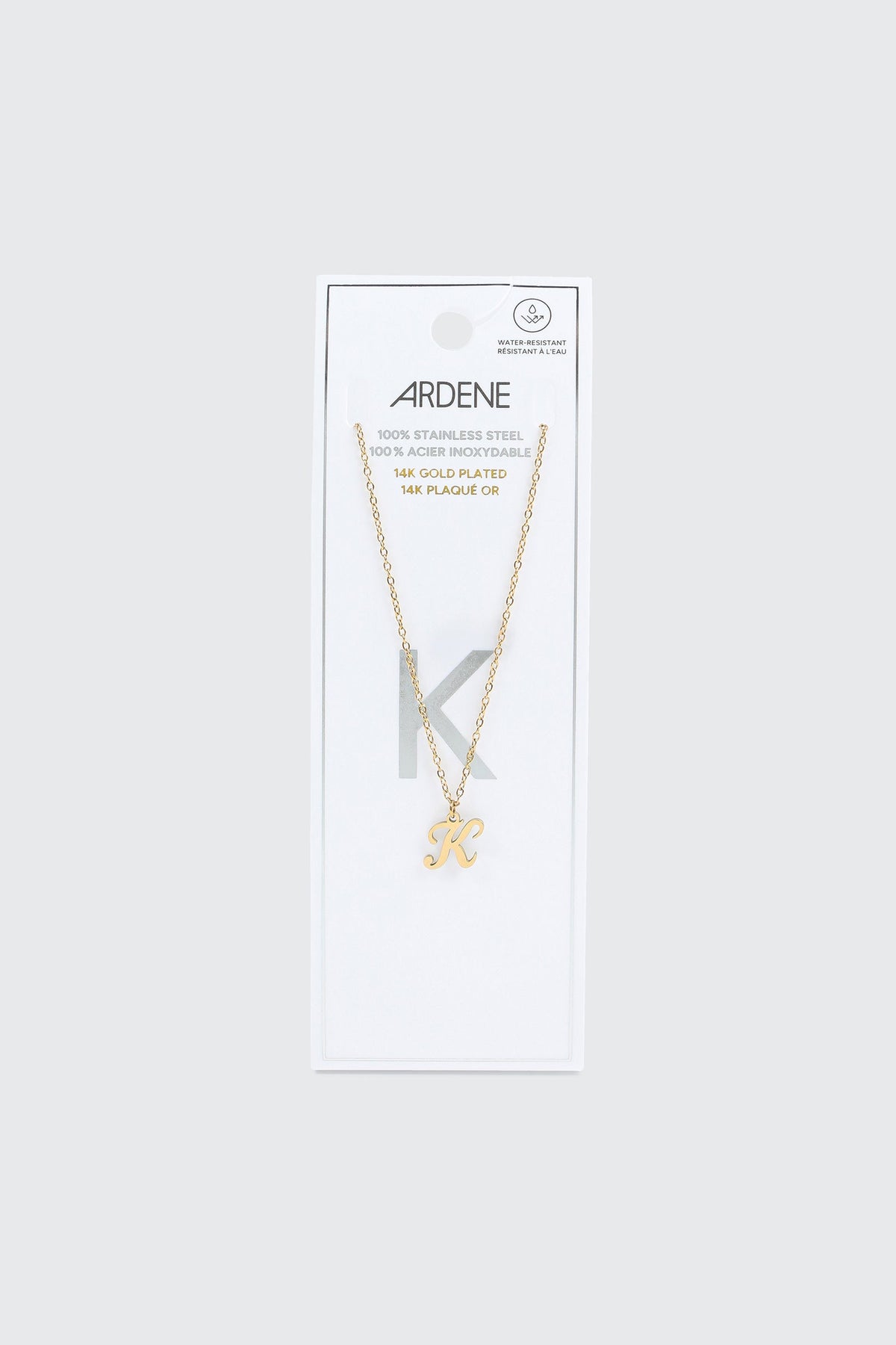 14K Gold Plated Stainless Steel Initial K Necklace