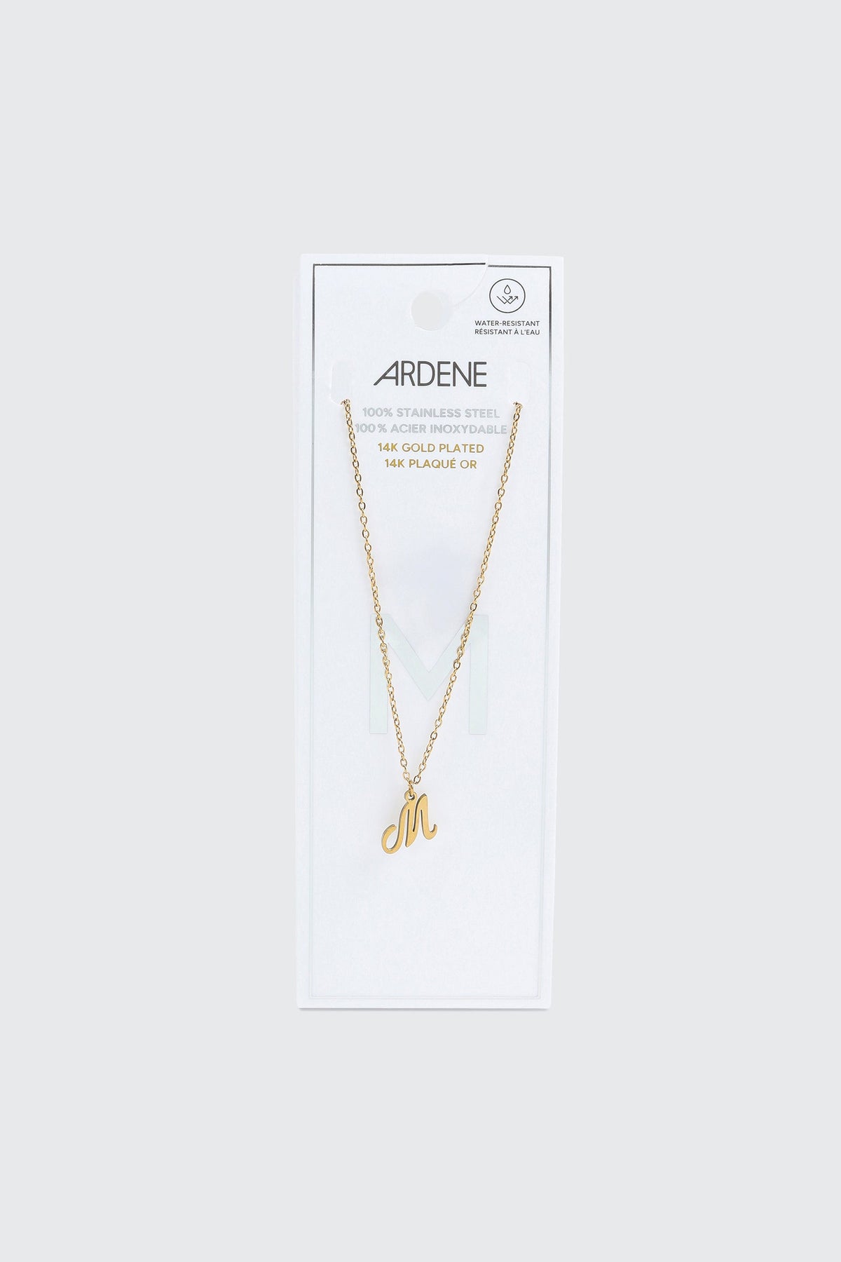 14K Gold Plated Stainless Steel Initial M Necklace