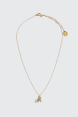 14K Gold Plated Stainless Steel Initial M Necklace