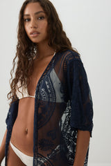 Floral Embroidered Cover Up