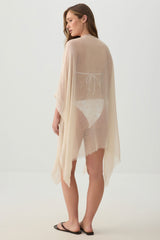 Woven Light Cover Up with Mesh Detail