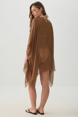 Woven Light Cover Up with Mesh Detail