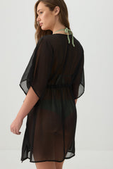 Woven Tie Front Cover Up