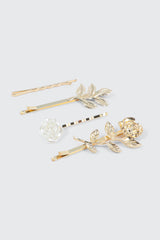 4-Pack Floral Metal Hair Pins