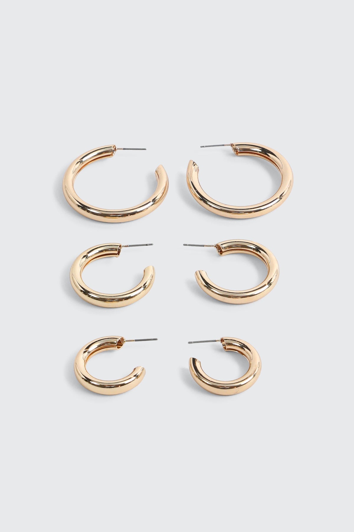 3-Pack Chunky Hoop Earrings