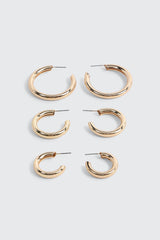 3-Pack Chunky Hoop Earrings