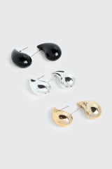 3-Pack Teardrop Stud Earrings