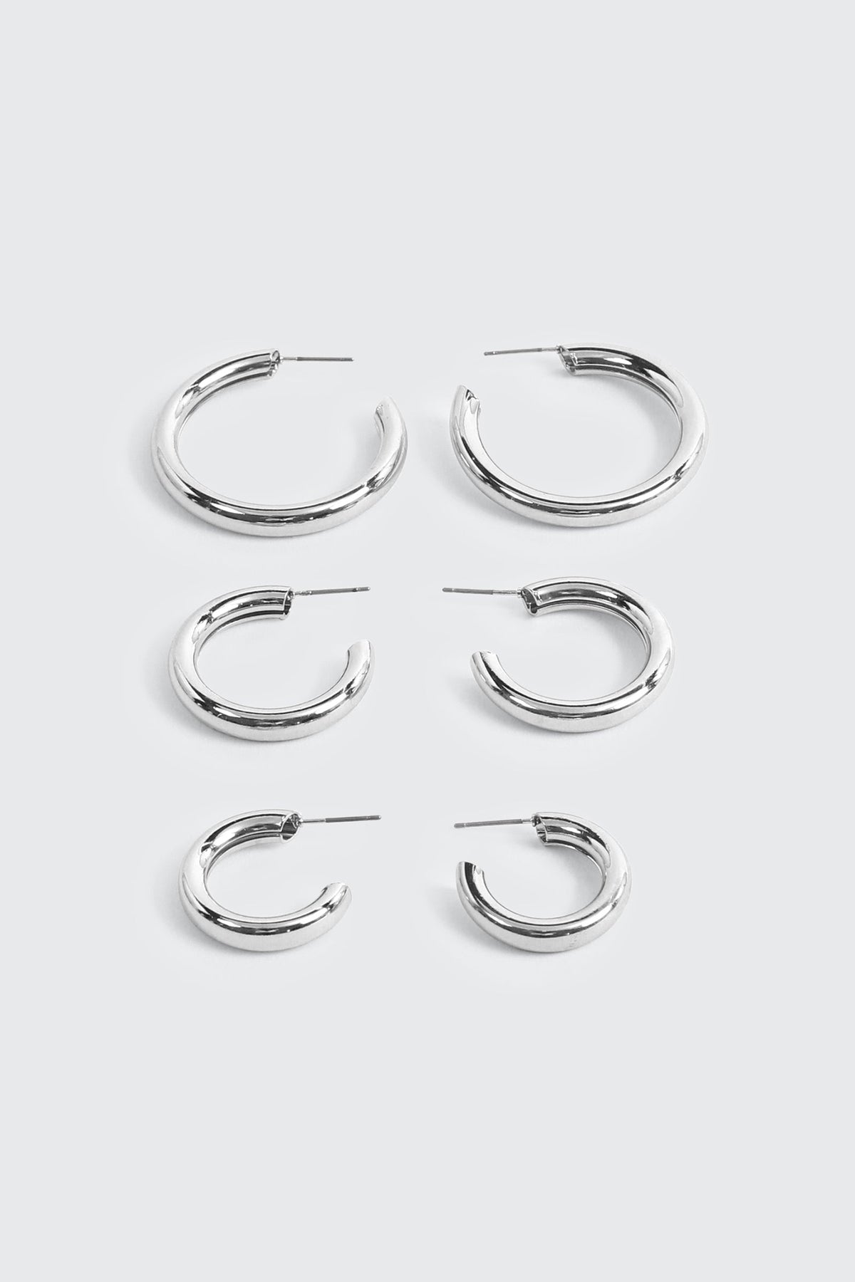 3-Pack Chunky Hoop Earrings