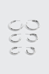 3-Pack Chunky Hoop Earrings